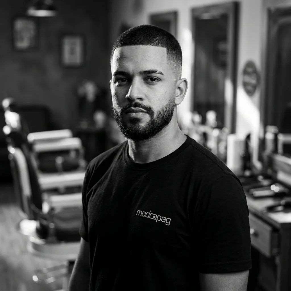 Lucas Mendes — dono da Barbearia do Lucas, cliente modoPAG