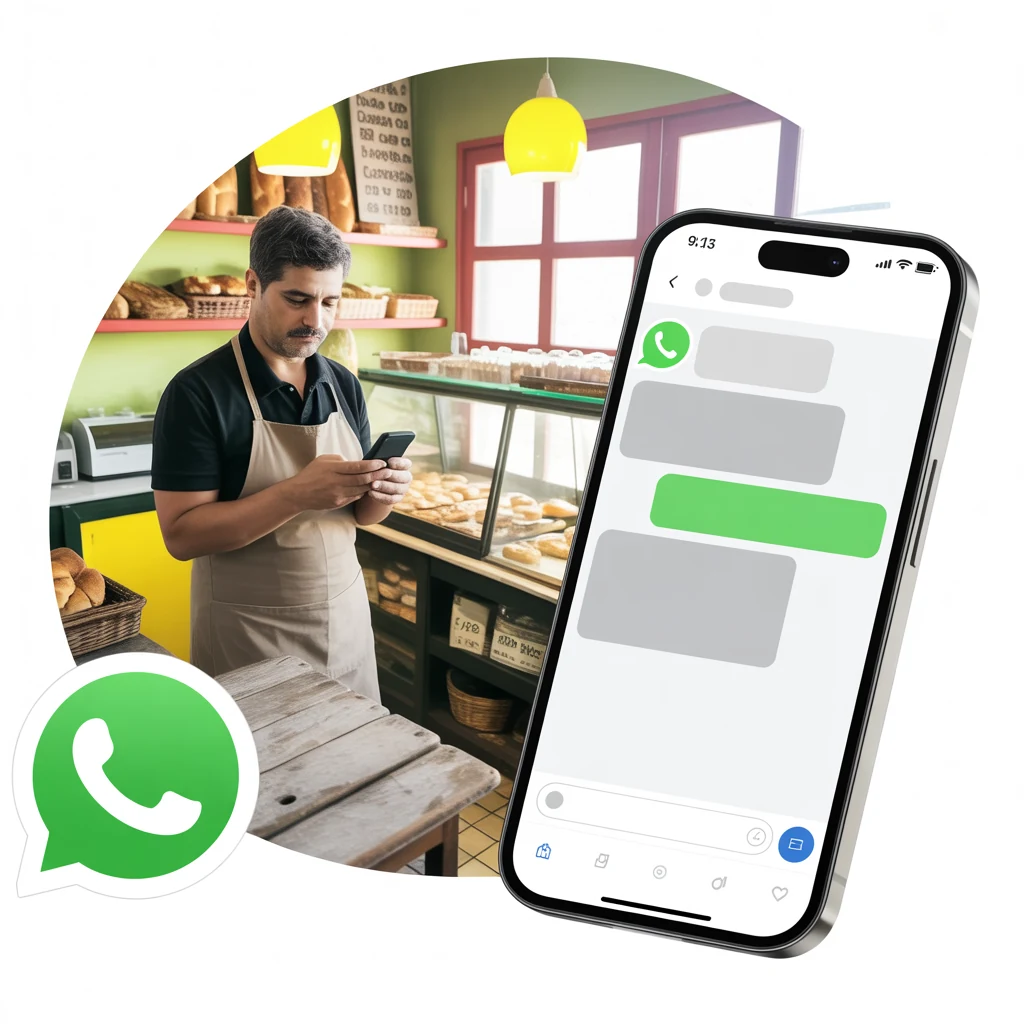 Comerciante brasileiro conversando pelo WhatsApp com o suporte modoPAG